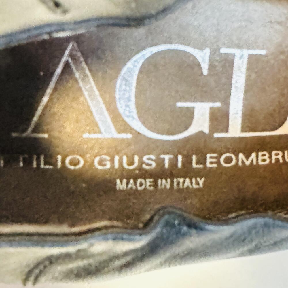 AGL Attilio Giusti Leombruni Shoes Women 9 Black Leather Cap Toe Heel Dress Pump - Picture 11 of 13